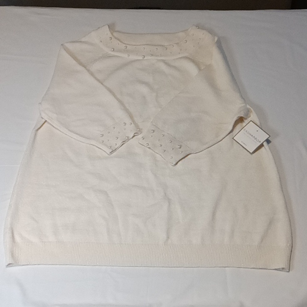 Sag Harbor white sweater 2X